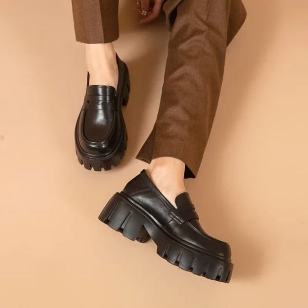 Mocassins en cuir à bout rond pour femme – Image 3