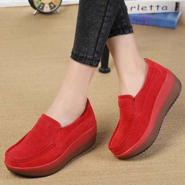 Mocassins orthopédiques en daim à plateforme pour femme – Image 3