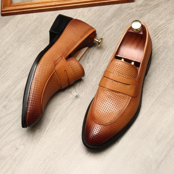 Mocassins à bout pointu en cuir véritable pour homme – Image 2