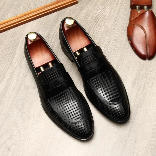Mocassins à bout pointu en cuir véritable pour homme – Image 4