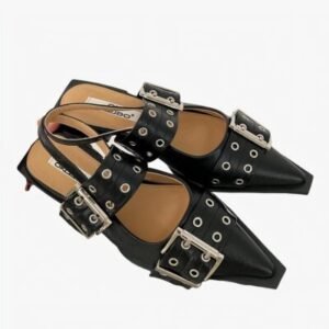 Mocassin ballerine bout pointu avec boucles