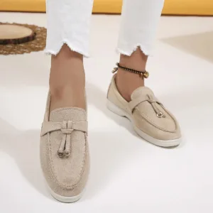 Mocassin Cuir À Gland pour Femme
