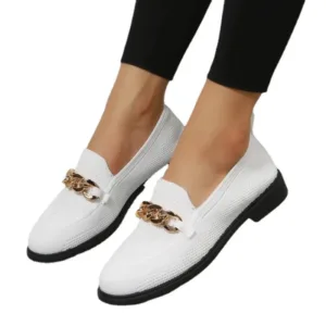 Mocassin Plat À Chaine Femme