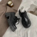 Mocassin Plateforme Femme Cuir
