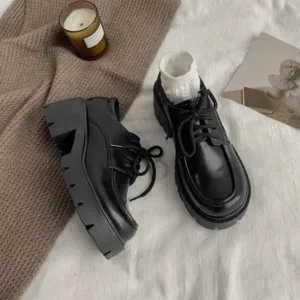 Mocassin Plateforme Femme Cuir
