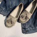 Mocassins indiens en daim à glands