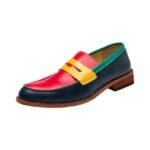 Mocassins multicolores en simili cuir pour homme