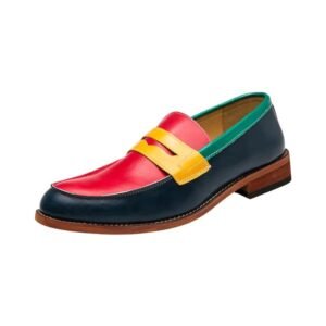 Mocassins multicolores en simili cuir pour homme