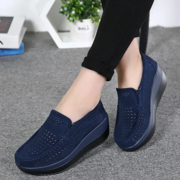 Mocassins orthopédiques à plateforme respirants