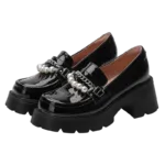 Mocassins à semelle épaisse avec chaîne et perles