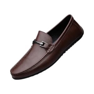 Mocassins à mors et en cuir marron pour homme