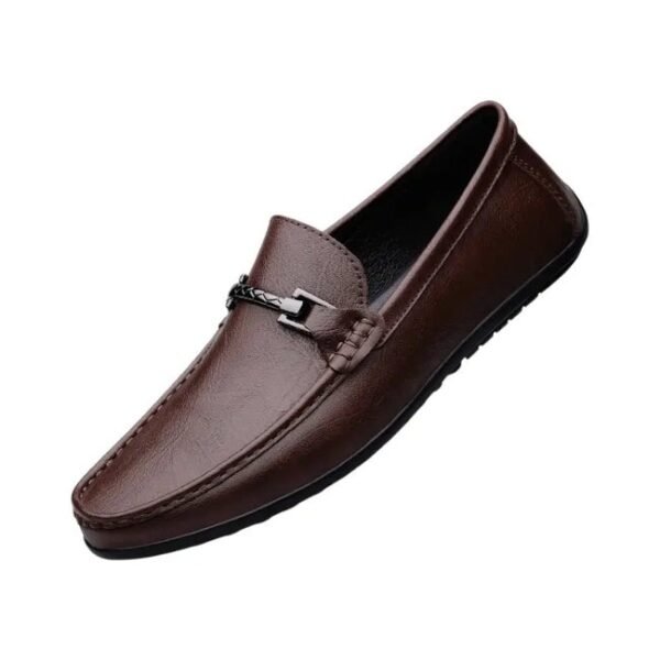 Mocassins à mors et en cuir marron pour homme
