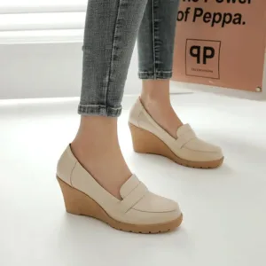Mocassins à talons compensés pour femme
