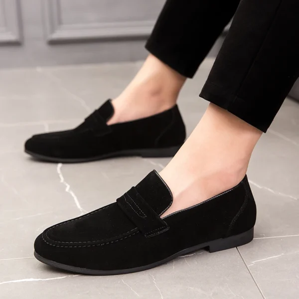 Mocassins en daim à talon carré pour hommes – Image 2