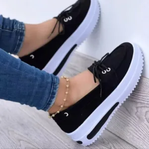 Mocassins à plateforme et lacets pour femme