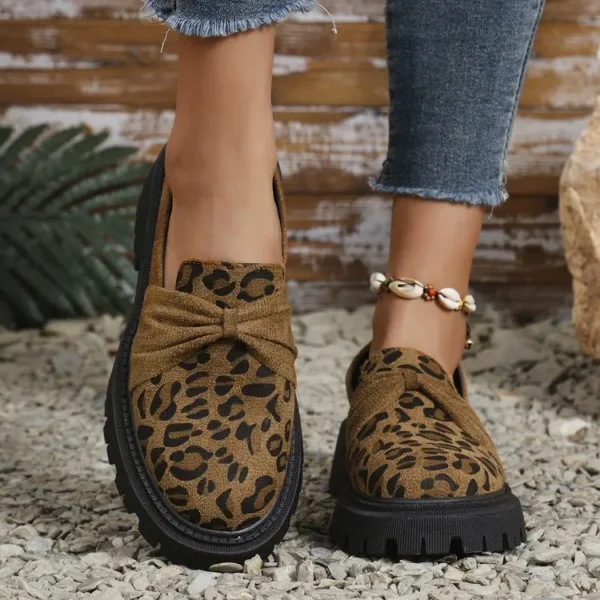 Mocassins léopard tendance avec semelle épaisse pour femme – Image 6