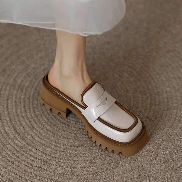 Mocassins vernis bicolores à semelle épaisse – Image 6
