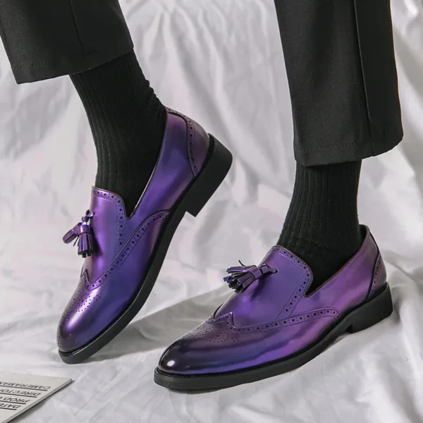 Mocassins à gland violet métallique pour hommes – Image 5