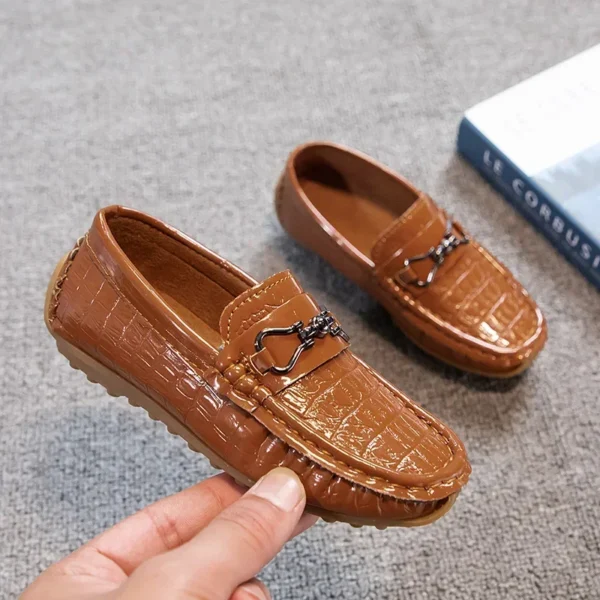 Mocassins polyvalents en cuir vernis pour garçons