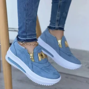 Mocassins à plateforme avec fermeture éclair pour femme