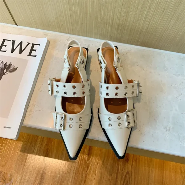 Mocassin ballerine bout pointu avec boucles – Image 7