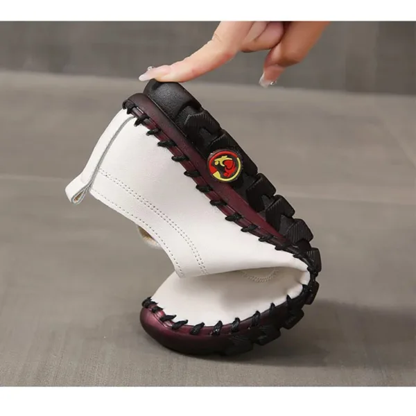 Mocassins orthopédiques effet cuir avec coutures apparentes pour femme – Image 3