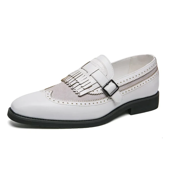 Mocassins bicolores à franges avec boucle – Image 9