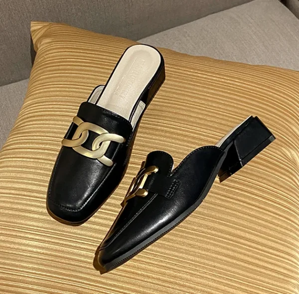 Mocassins mule à talons carrés pour femme – Image 7