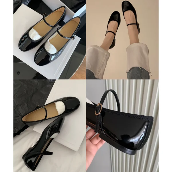 Mocassin ballerine vernis à bout rond – Image 3