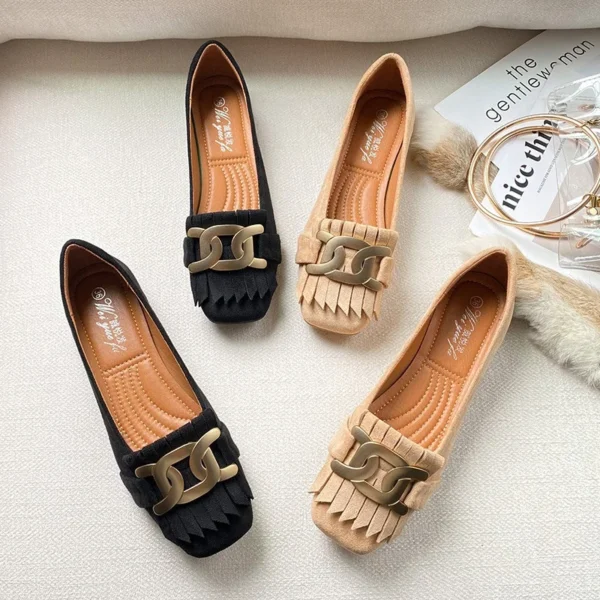 Mocassins à frange style rétro pour femmes