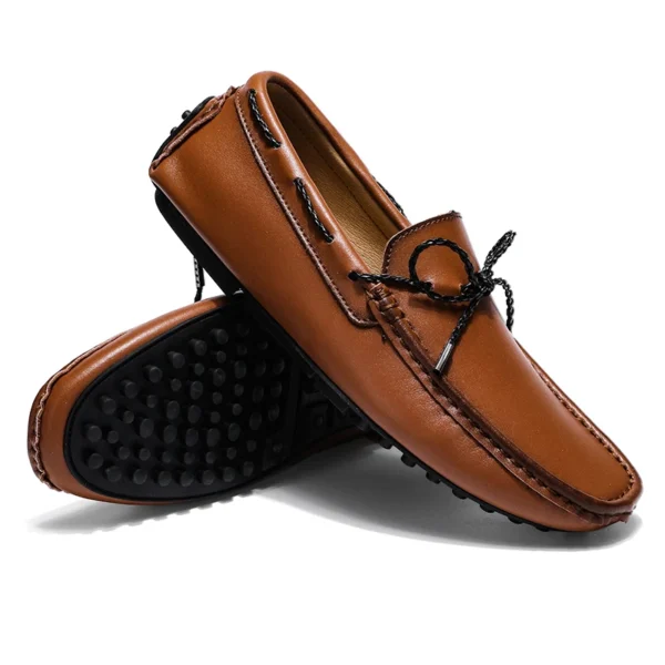 Mocassins bateau style vintage effet cuir pour homme – Image 2