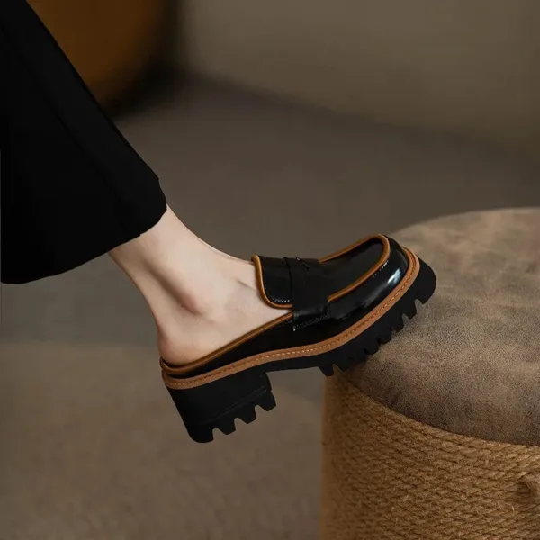 Mocassins vernis bicolores à semelle épaisse – Image 7
