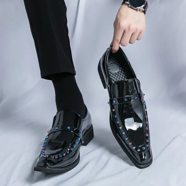 Mocassins dorés brillants pour homme – Image 7