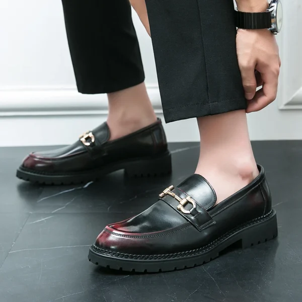 Mocassins avec mors en métal en cuir synthétique pour homme – Image 4