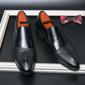 Mocassins vernis effet crocodile de luxe pour homme