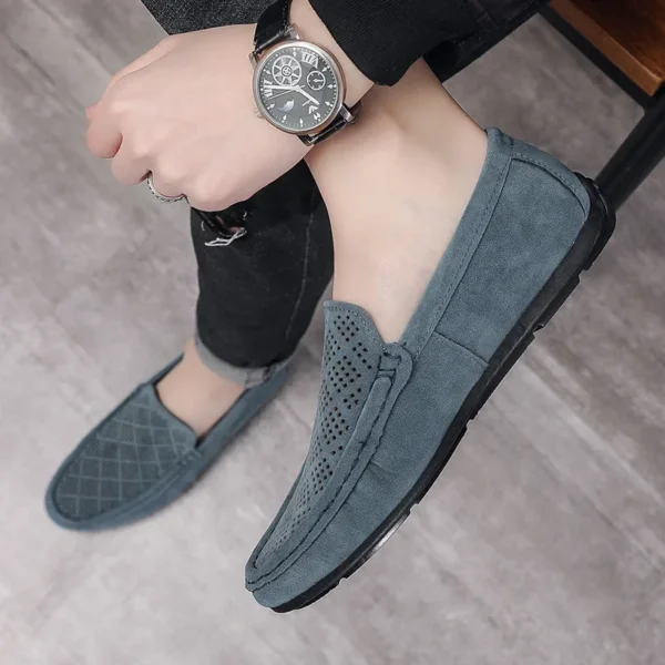 Mocassins en daim synthétique avec un design original pour hommes