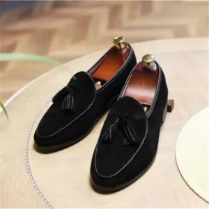 Mocassins à glands en daim véritable pour homme