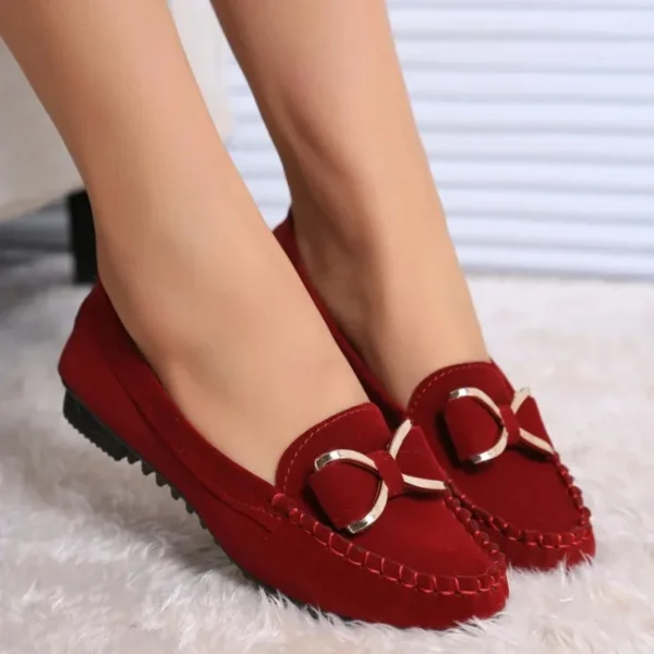 Mocassins décontractés avec un nœud papillon noir pour femmes