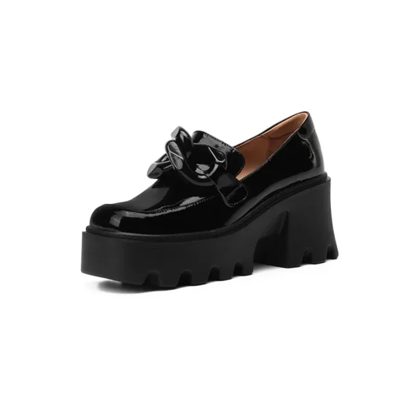 Mocassins vernis à semelle épaisse et grosse boucle – Image 3