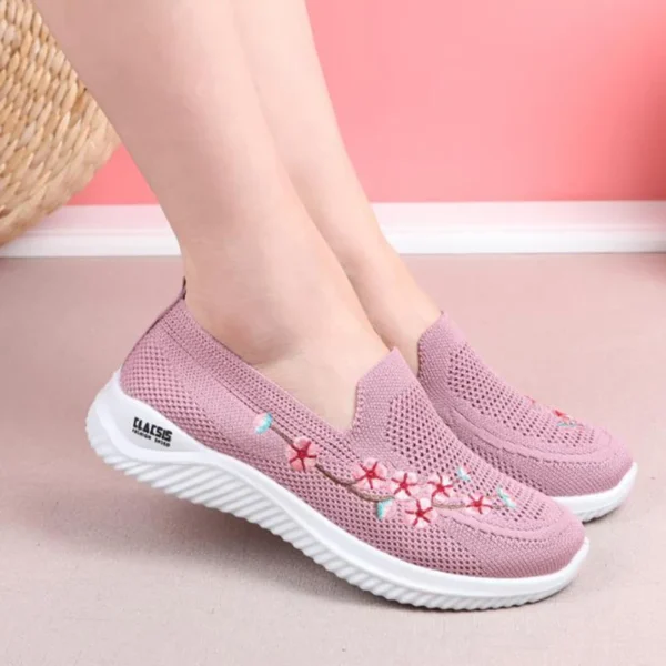 Mocassins d’été avec fleurs brodées pour femme