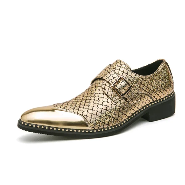 Mocassins pointus dorés pour hommes – Image 5