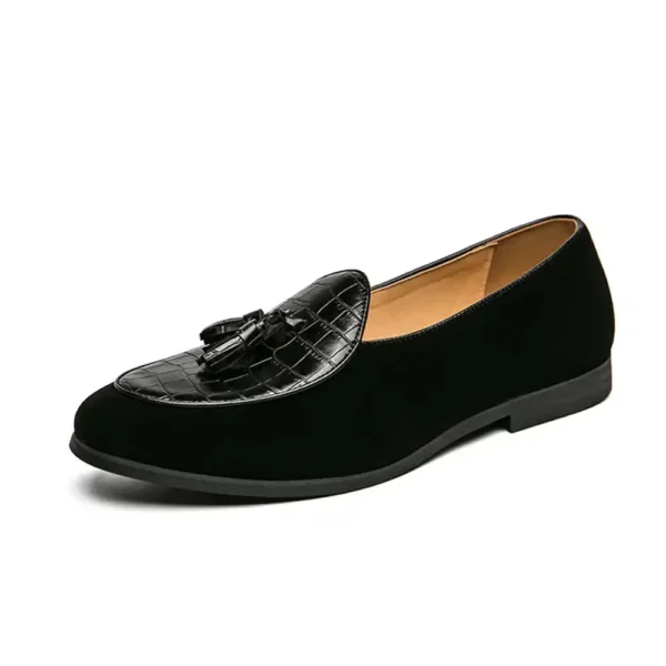 Mocassins à gland et en daim pour homme de couleur camel – Image 7