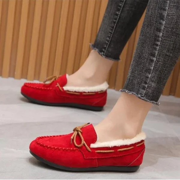 Mocassins en daim fourrés