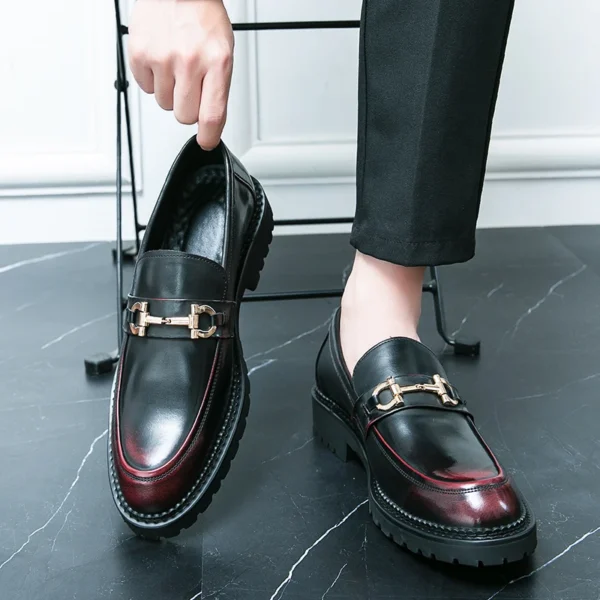 Mocassins avec mors en métal en cuir synthétique pour homme