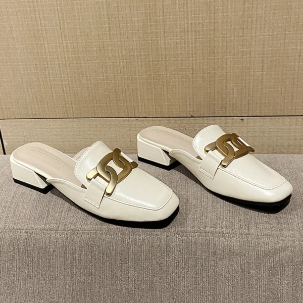 Mocassins mule à talons carrés pour femme – Image 4