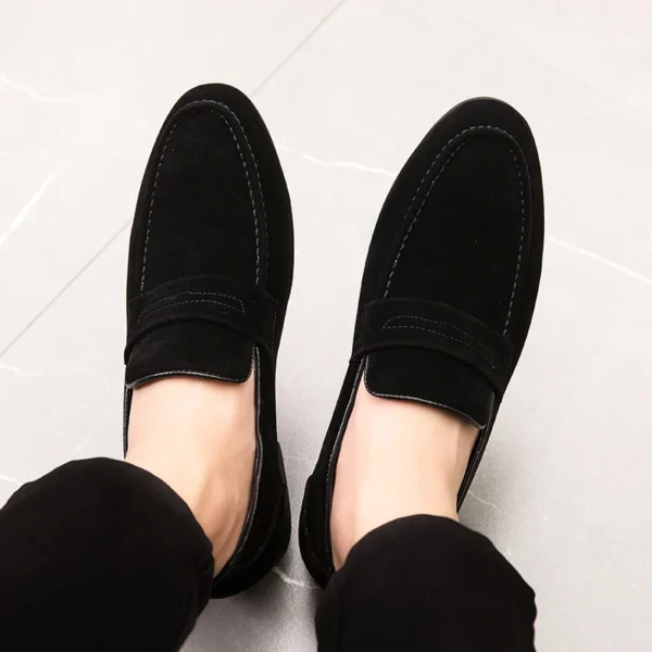 Mocassins en daim à talon carré pour hommes – Image 4