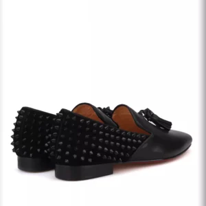 Mocassins vernis noirs pour hommes à piques