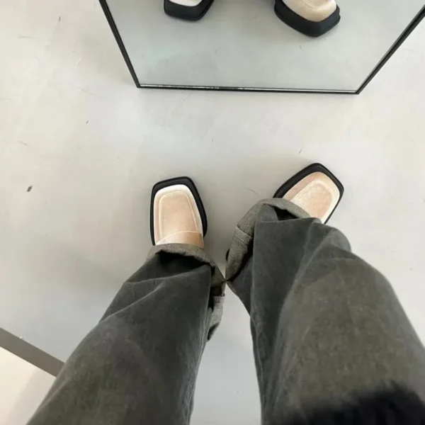 Mocassins en velours à talon pour femme – Image 9