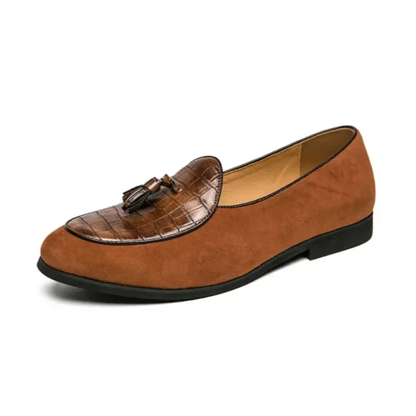 Mocassins à Gland en Daim Camel pour Homme