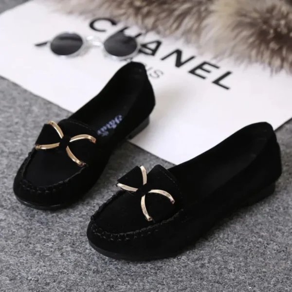 Mocassins décontractés avec un nœud papillon noir pour femmes – Image 4